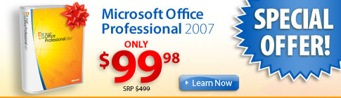 Holiday Special - Microsoft Office 2007 for only $99.99